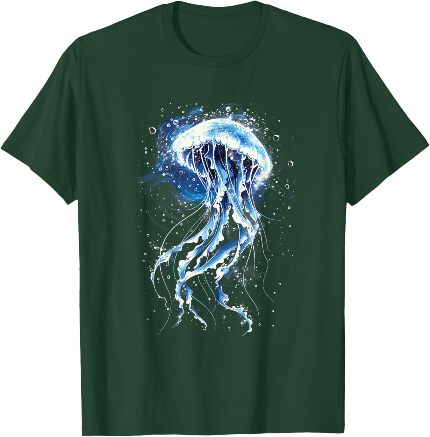 Jellyfish Sea Ocean Animal Lover Marine Mammal Artwork T-Shirt - T-Shirt | Forest