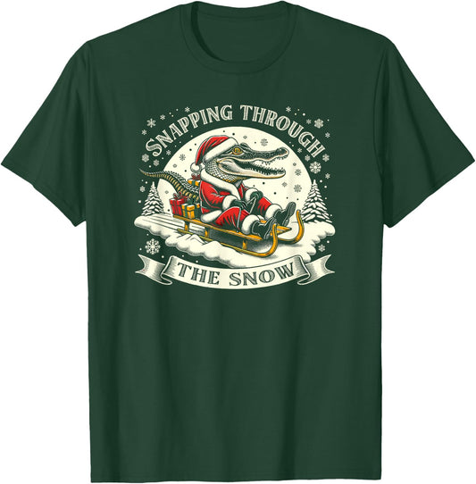 Alligator Santa, Gator Hunting Christmas T-Shirt - T-Shirt | Forest