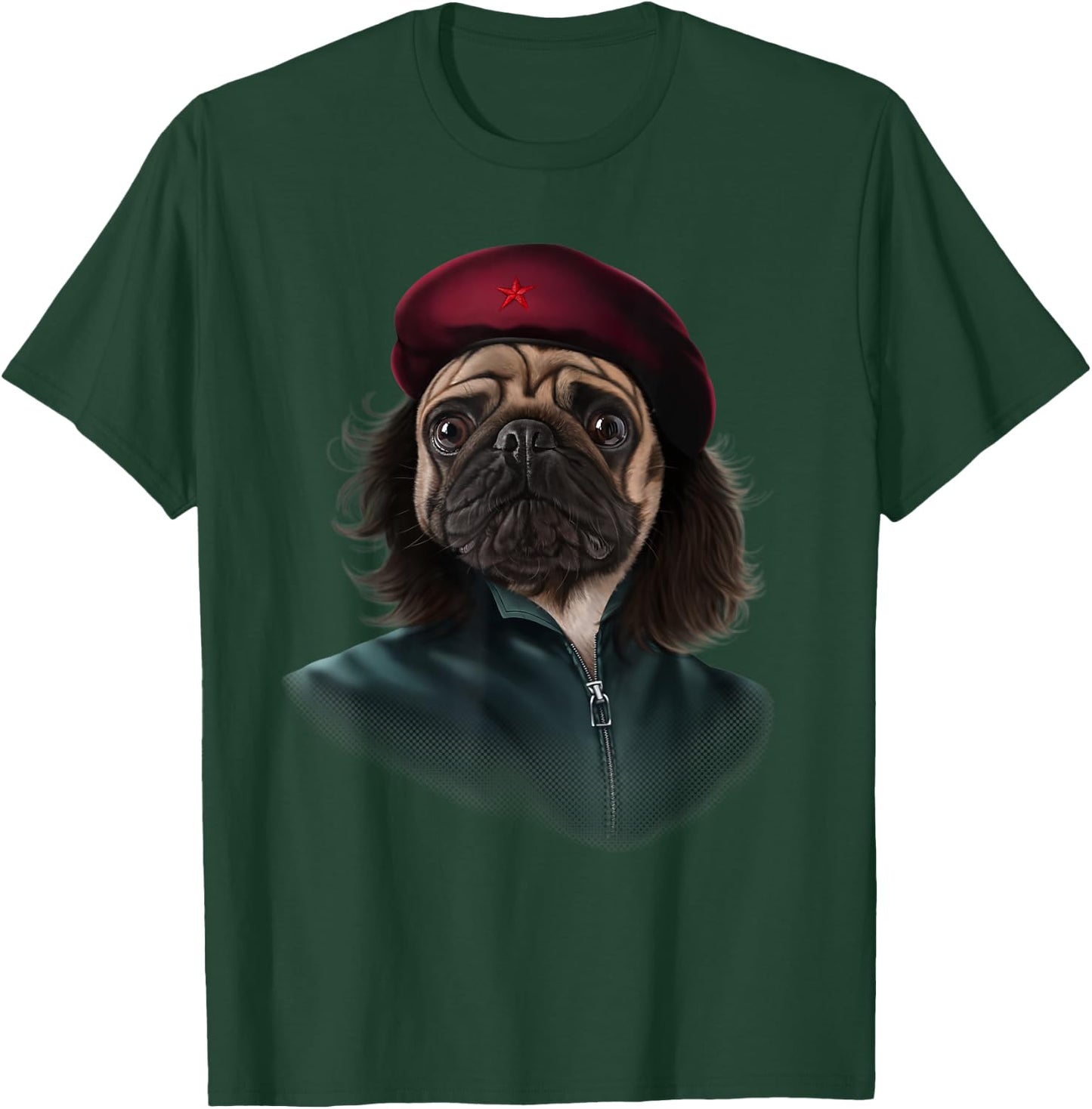 Pug Dog Impersonated Che Guevara Men Women Kids T-Shirt - T-Shirt | Forest