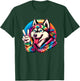 Peace Sign Tie Dye Husky dog T-Shirt - T-Shirt | Forest