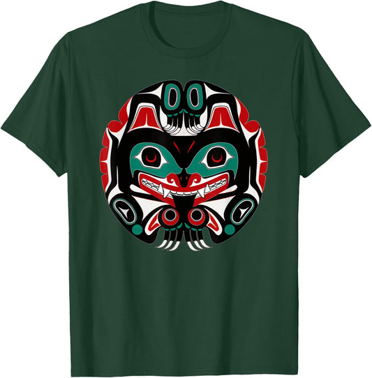 Alaska Native American Art Tlingit Eagle Tribal Bear Clan T-Shirt - T-Shirt | Forest
