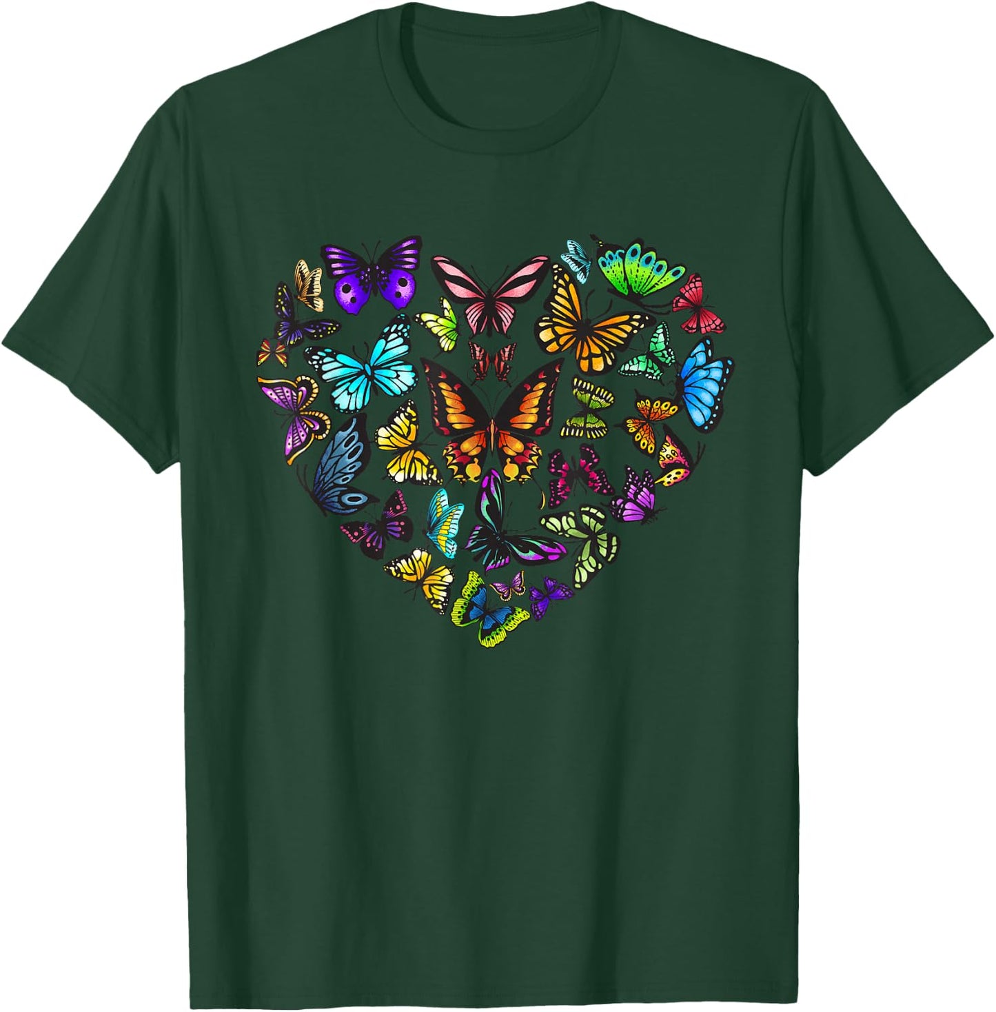 Funny Butterfly Gift Men Women Cool Butterfly Lover Heart T-Shirt - T-Shirt | Forest