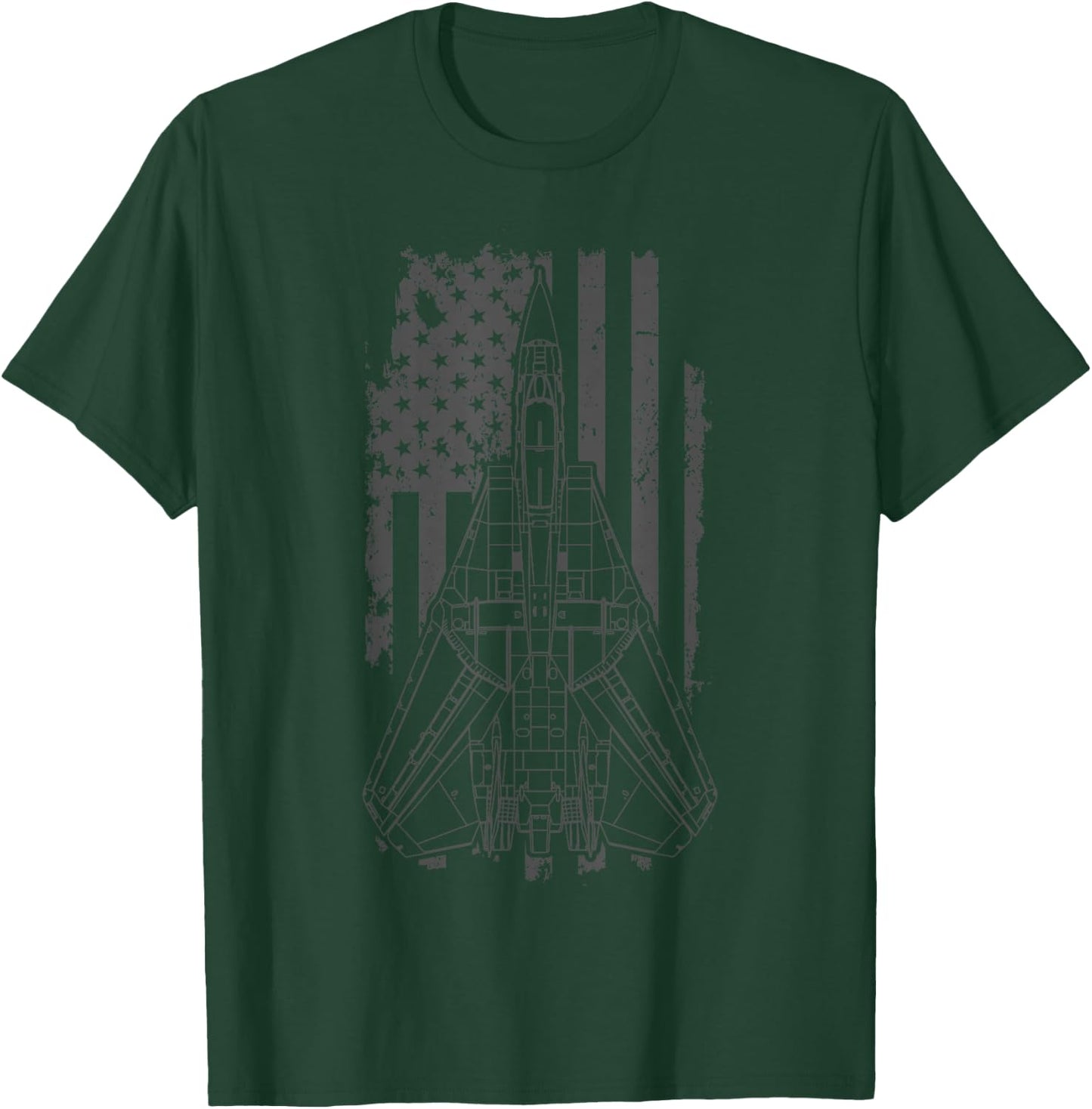 F-14 Tomcat Jet Fighter Vintage American Flag 14th July T-Shirt - T-Shirt | Forest