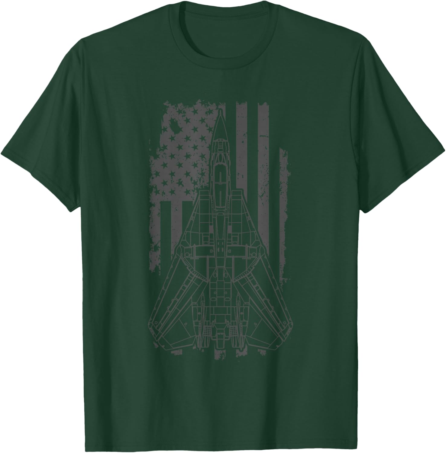F-14 Tomcat Jet Fighter Vintage American Flag 14th July T-Shirt - T-Shirt | Forest