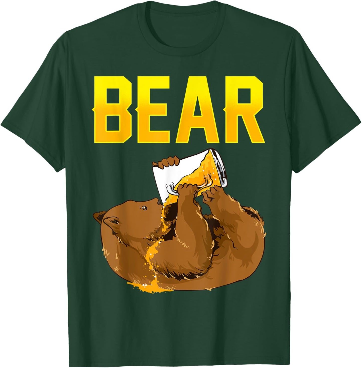 Bear Drinking Beer Funny Bear Pun Beer Lover Gift T-Shirt - T-Shirt | Forest