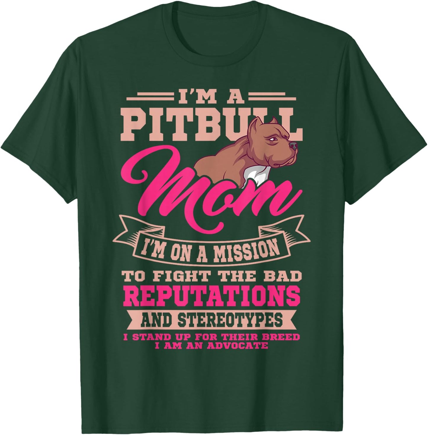 Pitbull Mom Pit Bull Terrier Owner Dog Breeders Mommy T-Shirt - T-Shirt | Forest