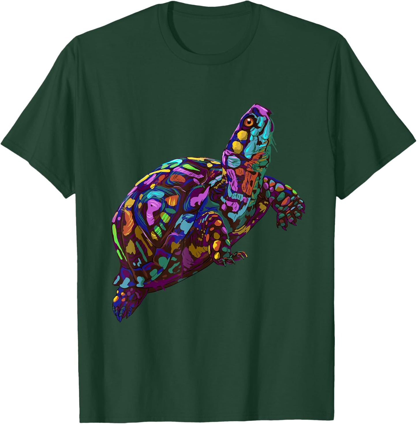 Colorful Splash Eastern Box Turtle T-Shirt - T-Shirt | Forest