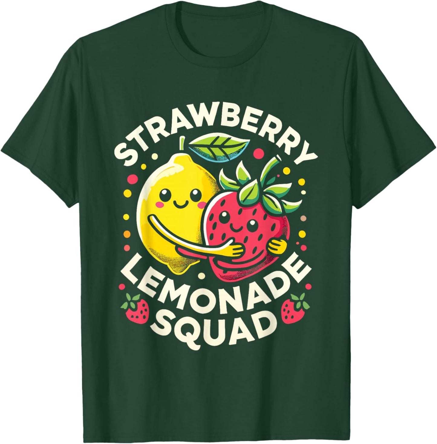Strawberry Lemonade Squad Cute Kawaii Design T-Shirt - T-Shirt | Forest