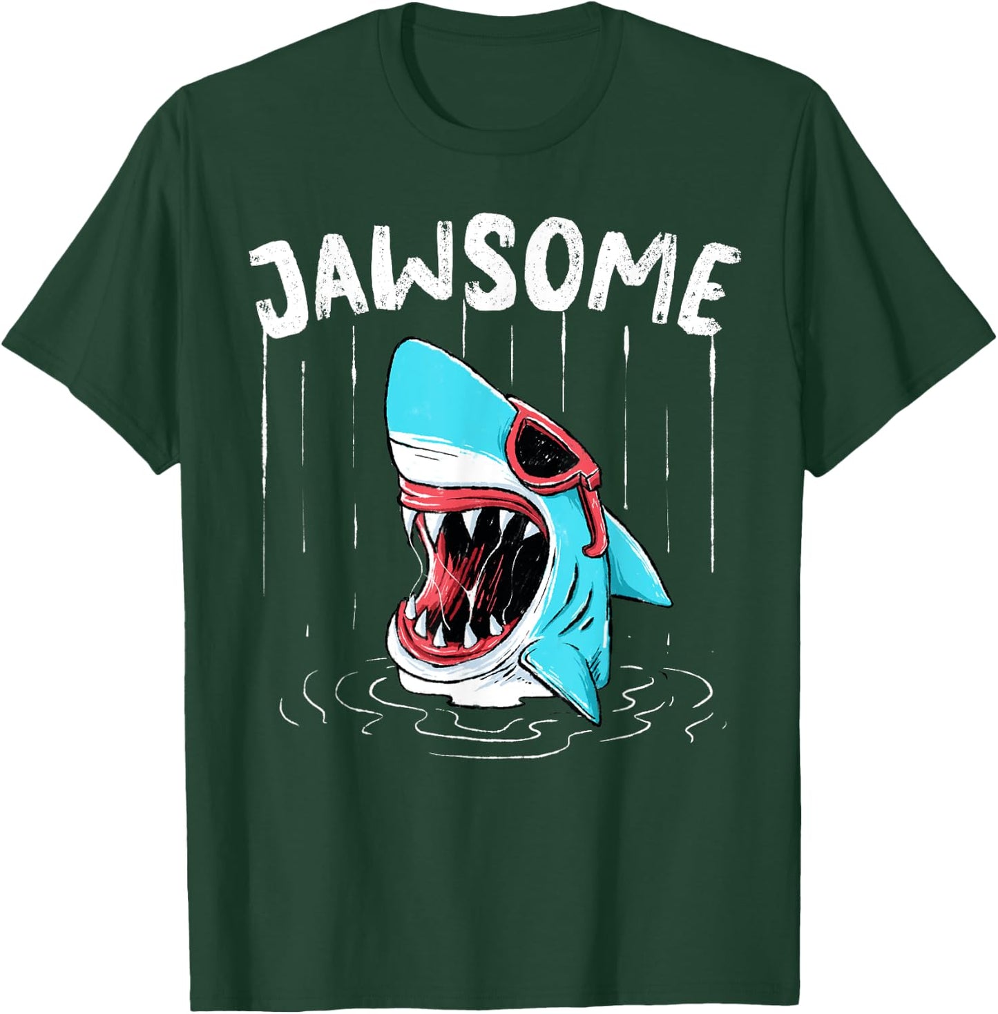 Shark Shirt - Funny Jawsome Shark Bite Hilarious Beach T-Shirt - T-Shirt | Forest