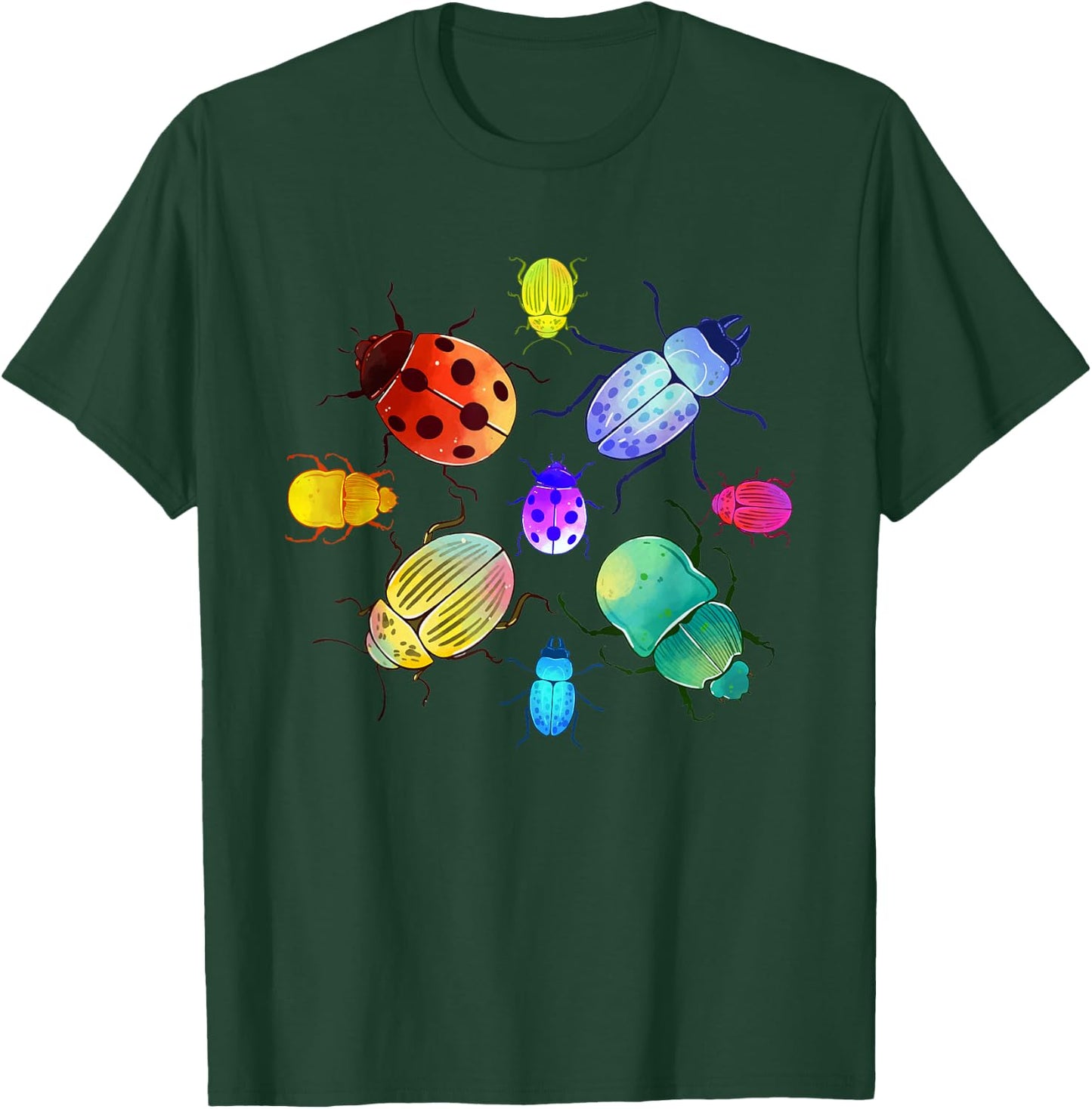 Entomology Nature Insect Colourful Animal Motif Beetle T-Shirt - T-Shirt | Forest
