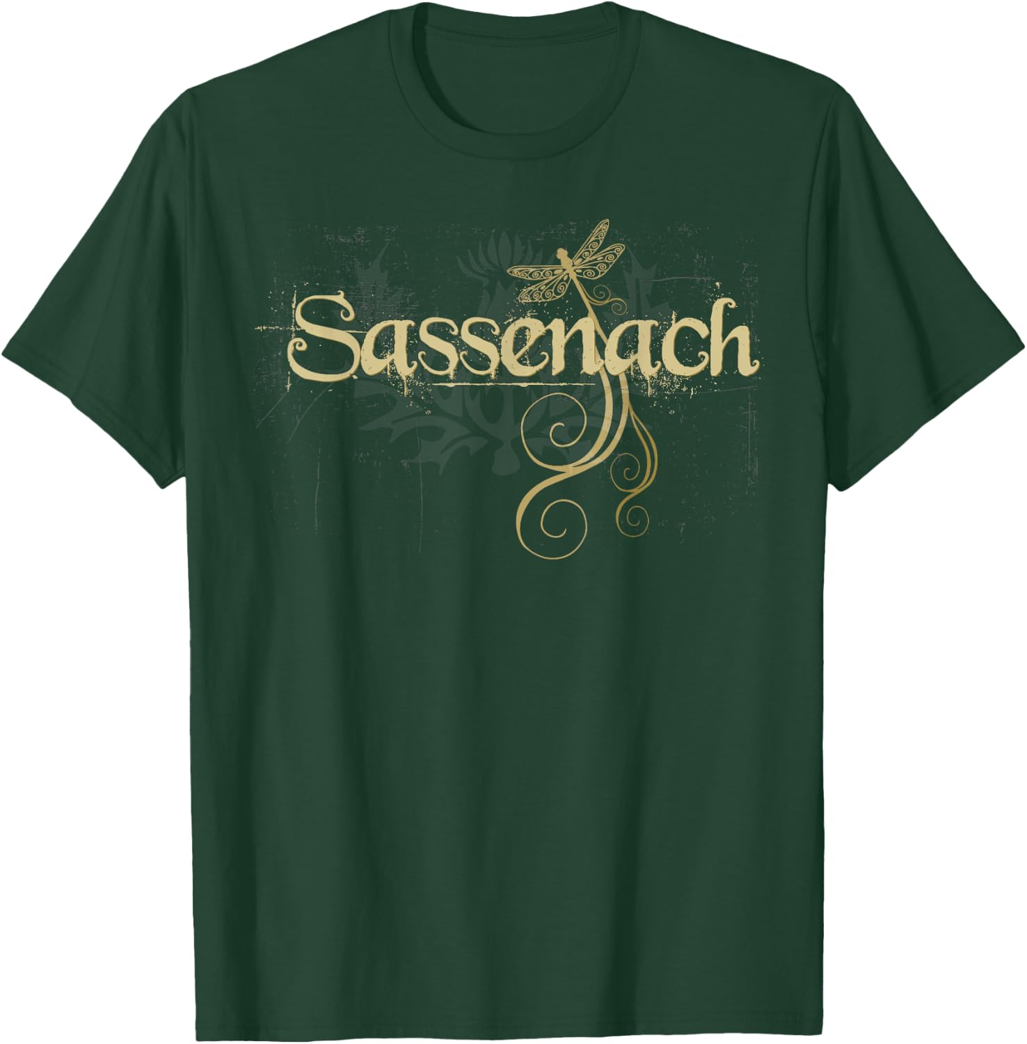 Sassenach Dragonfly Scottish Gift | Retro T-Shirt - T-Shirt | Forest