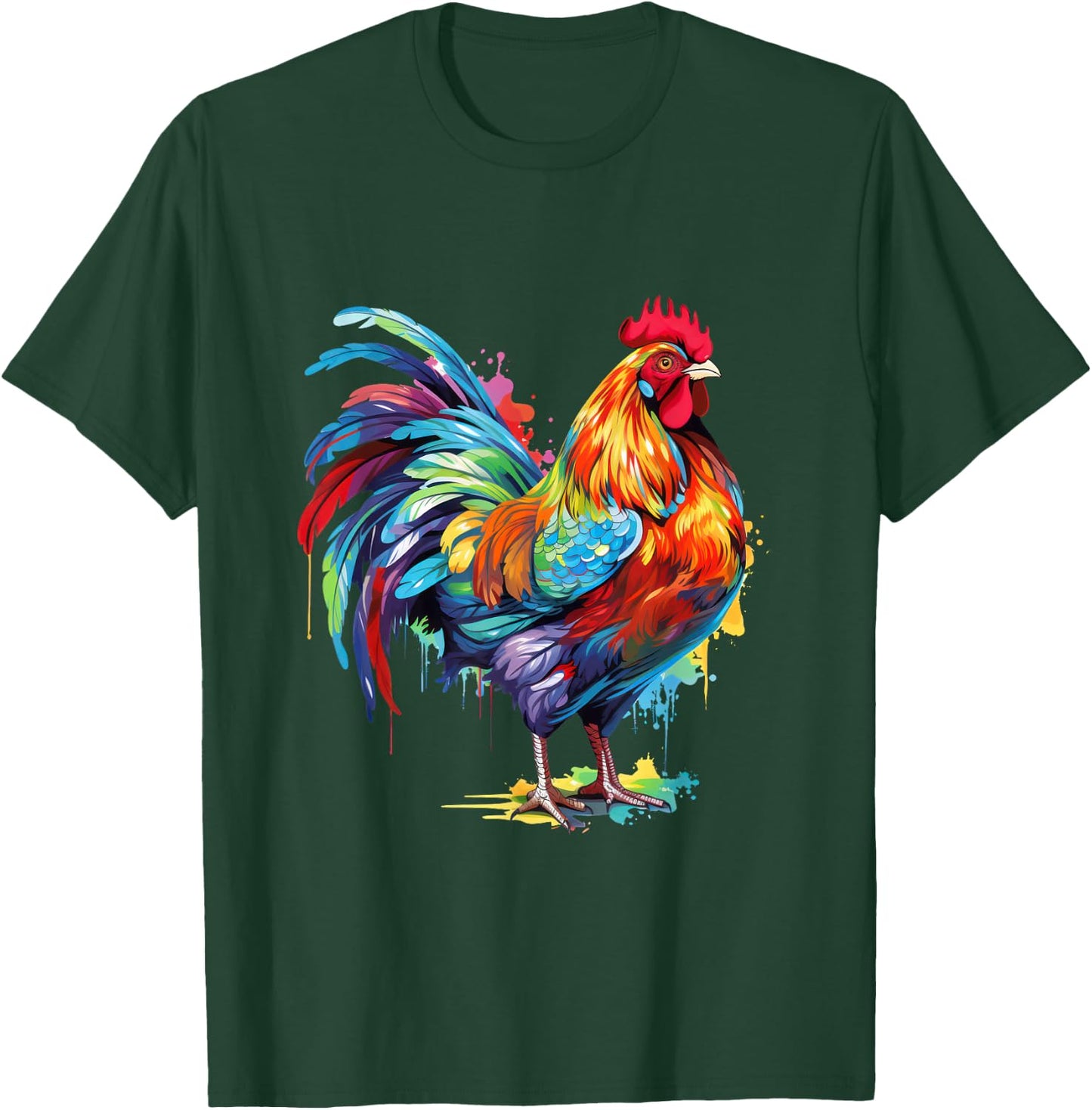 Colorful Rooster Chicken T-Shirt - T-Shirt | Forest