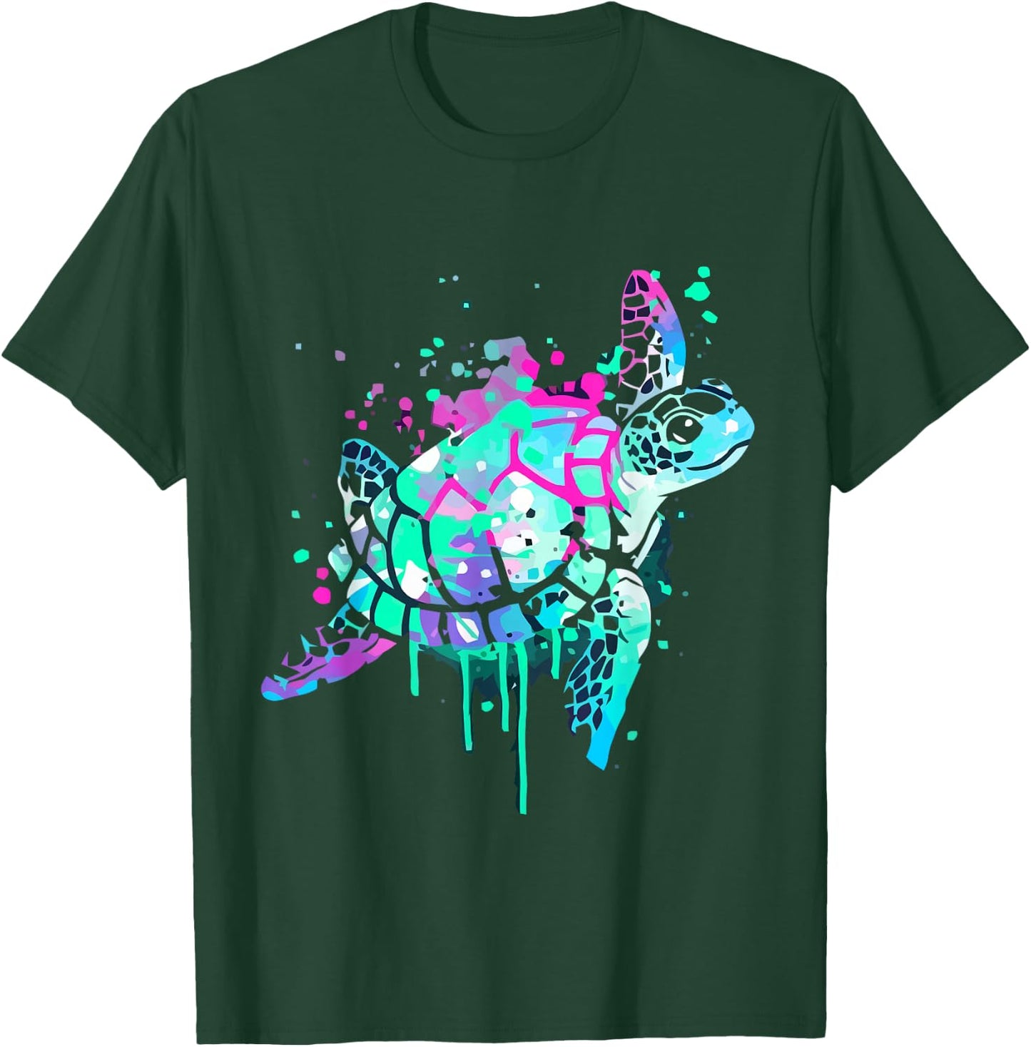 Turtle Watercolor Sea Ocean Wildlife animal T-Shirt - T-Shirt | Forest