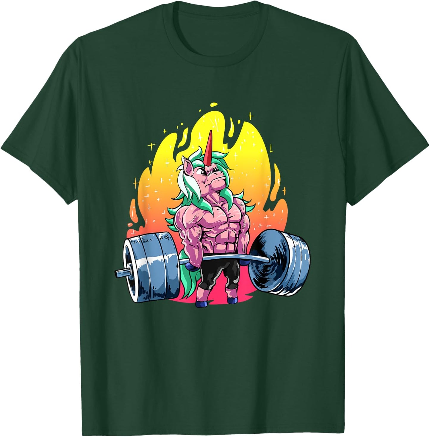 Funny Weightlifting Gift A Unicorn loving Weightlifter T-Shirt - T-Shirt | Forest