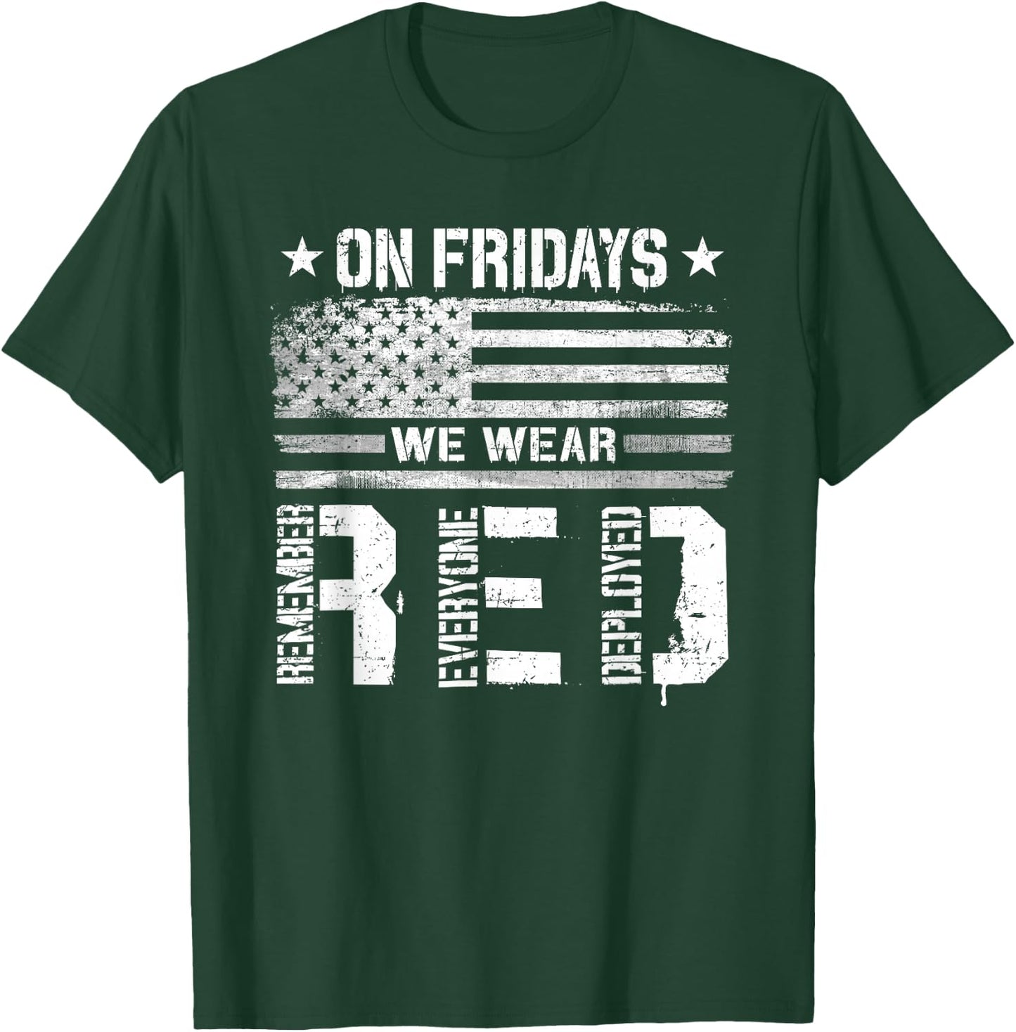 On Friday We Wear Red American Flag Military Supportive T-Shirt - T-Shirt | Forest