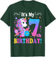 7 Year Old Its My 7th Birthday Cute Unicorn Kids Girls Teens T-Shirt - T-Shirt | Forest