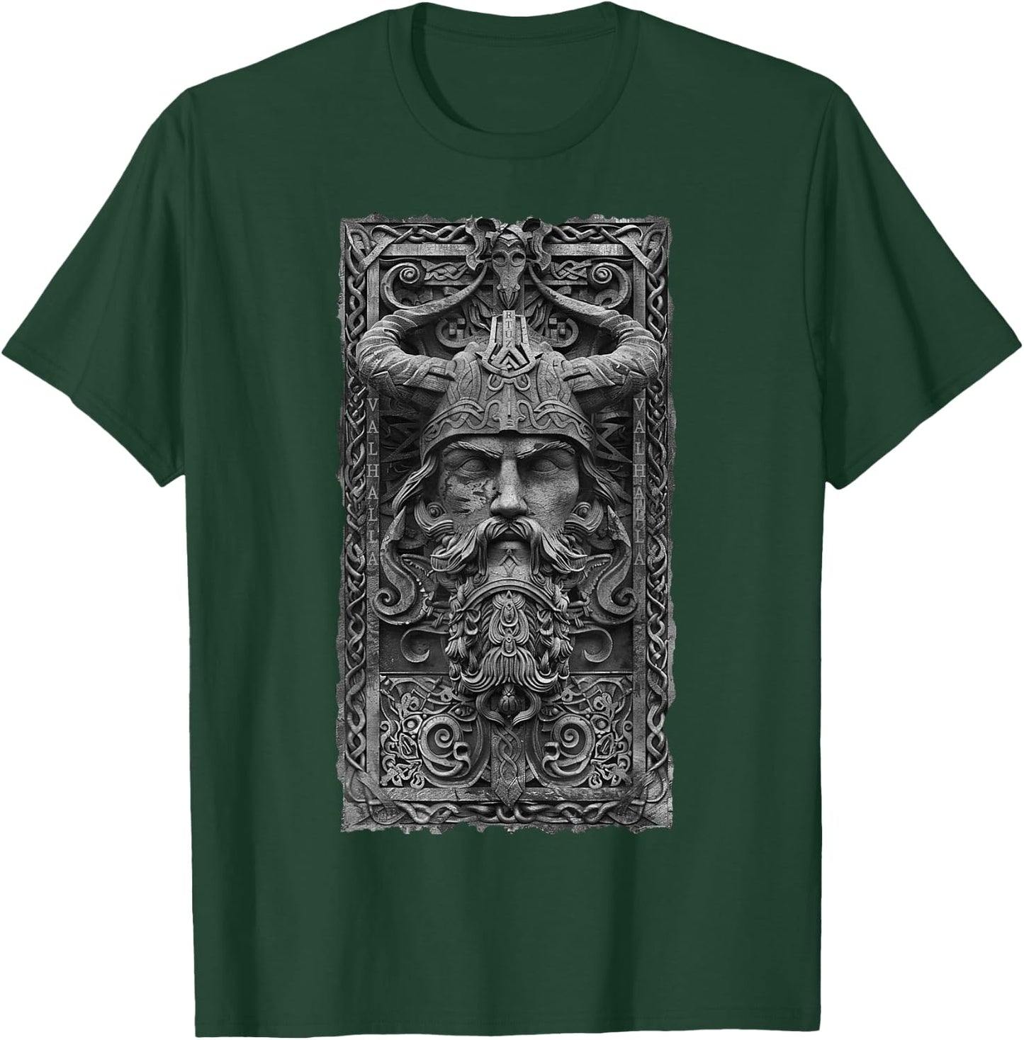 Valhalla Odin Thor Runes Viking Helmet Warrior Viking T-Shirt - T-Shirt | Forest