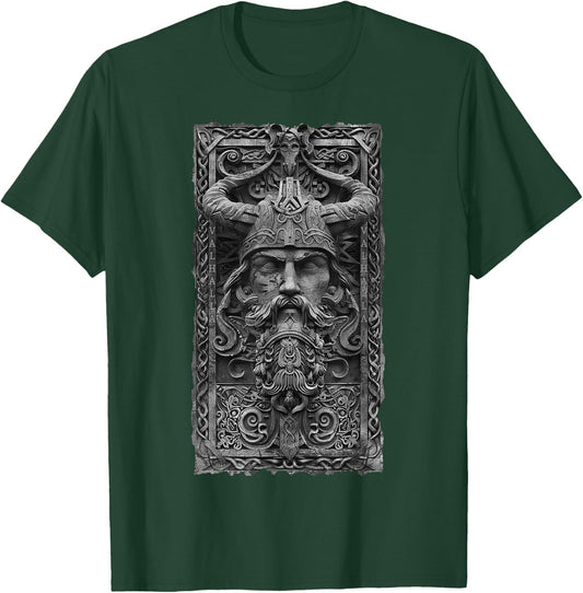 Valhalla Odin Thor Runes Viking Helmet Warrior Viking T-Shirt - T-Shirt | Forest