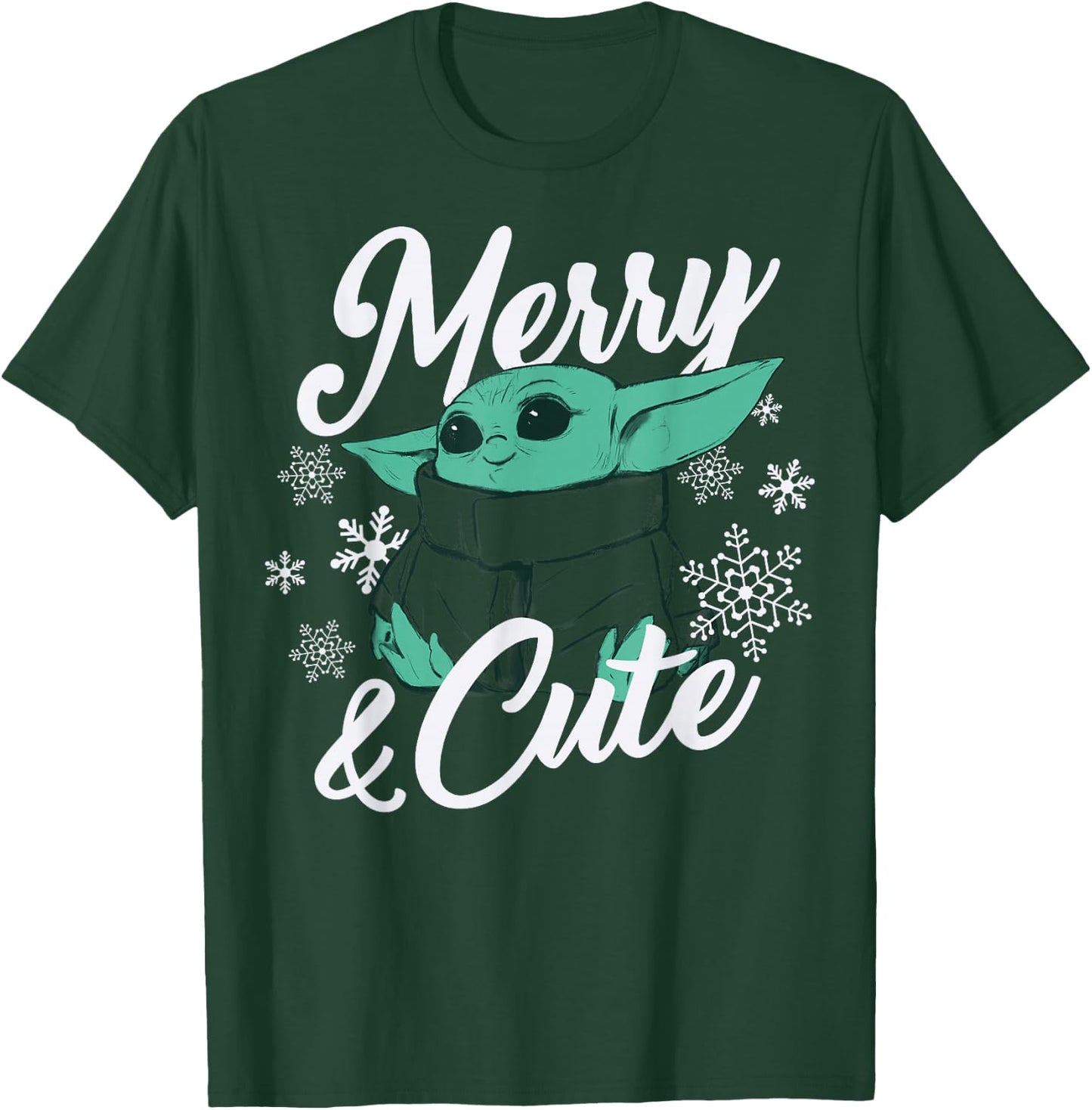 Star Wars The Mandalorian Christmas The Child Merry & Cute T-Shirt - T-Shirt | Forest