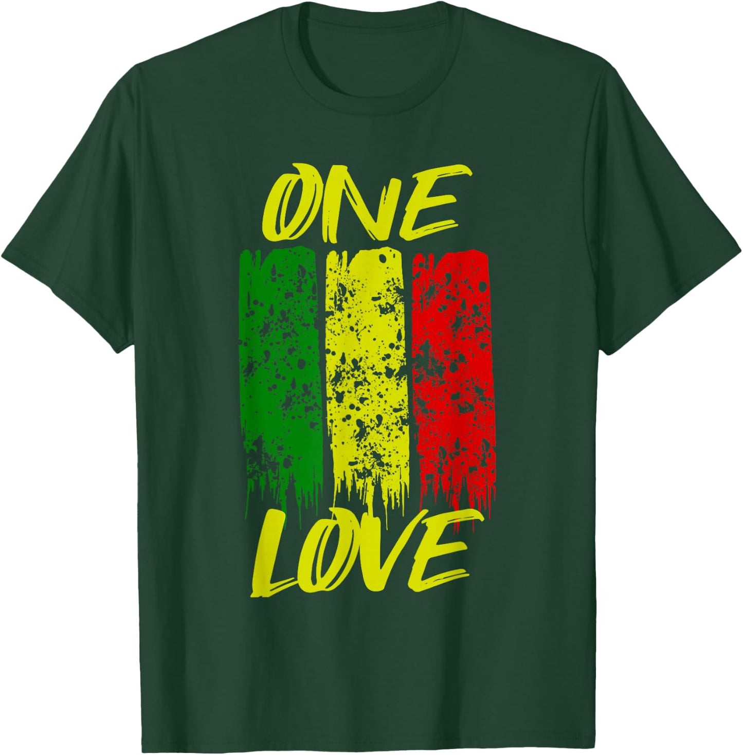 One Love Jamaica Reggae Caribbean Music Rasta Vacation T-Shirt - T-Shirt | Forest