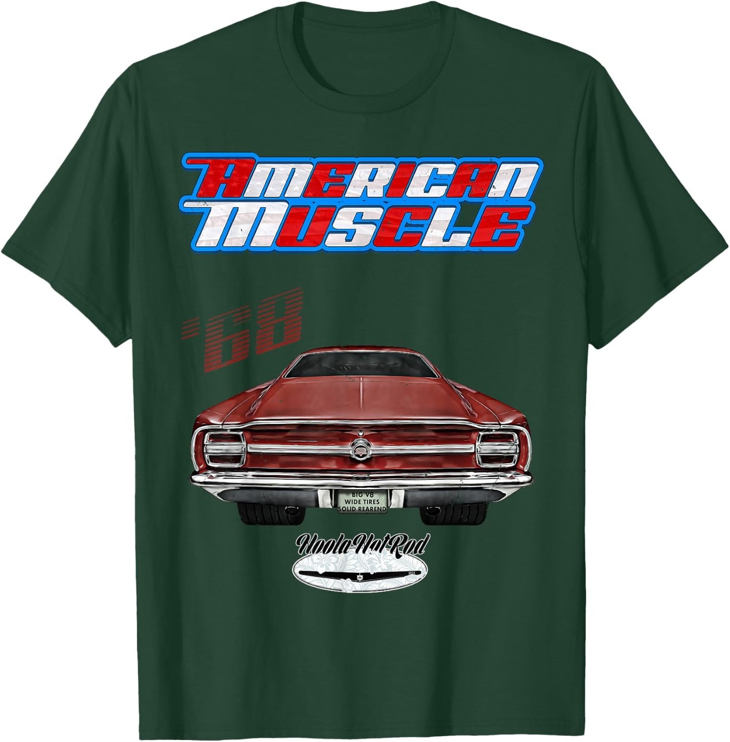 Hoola Hotrod 1968 Torino Hot Rod Muscle Car Pony Car - Men's Black Short Sleeve Classic Fit - Small T-Shirt - T-Shirt | Forest
