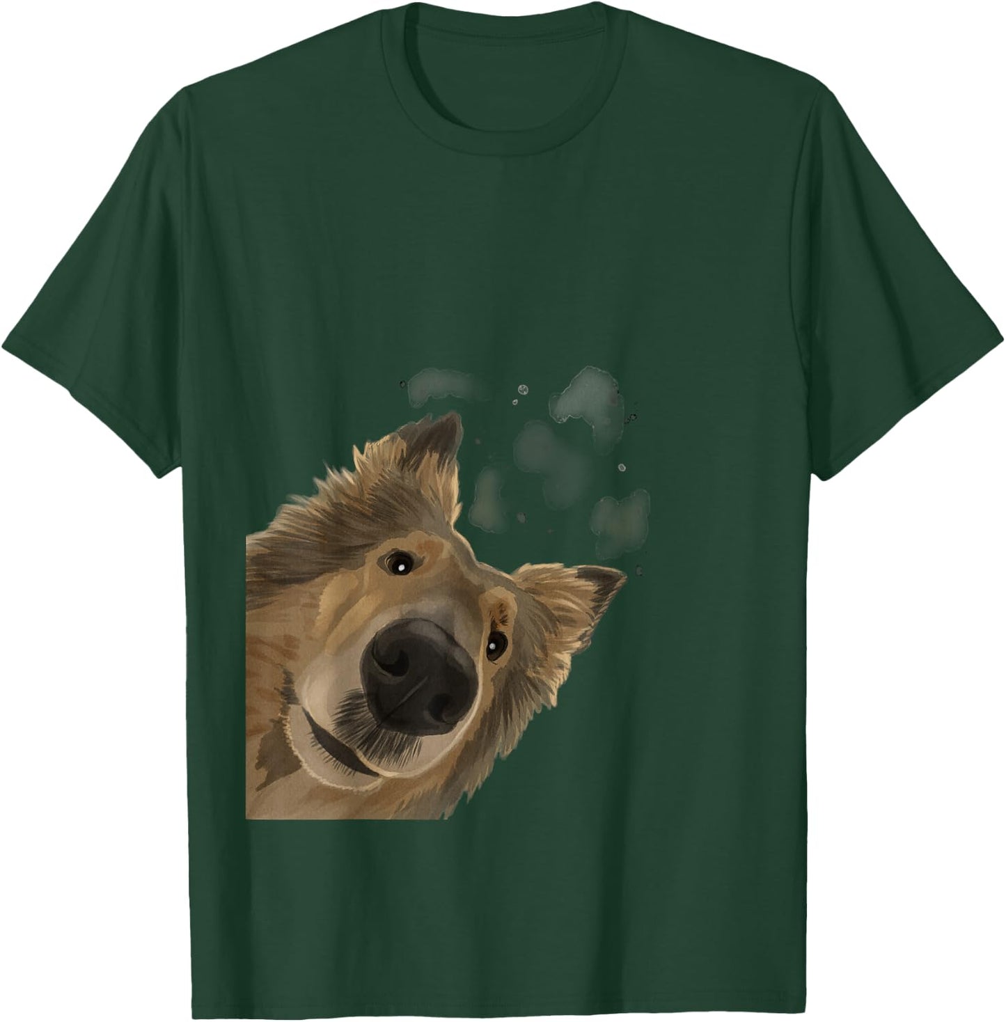 Rough Collie Gifts Funny Curious Dog , Men's Adults, Black, Short Sleeve, Classic Fit, Cotton Polyester, Novelty T-Shirt - T-Shirt | Forest