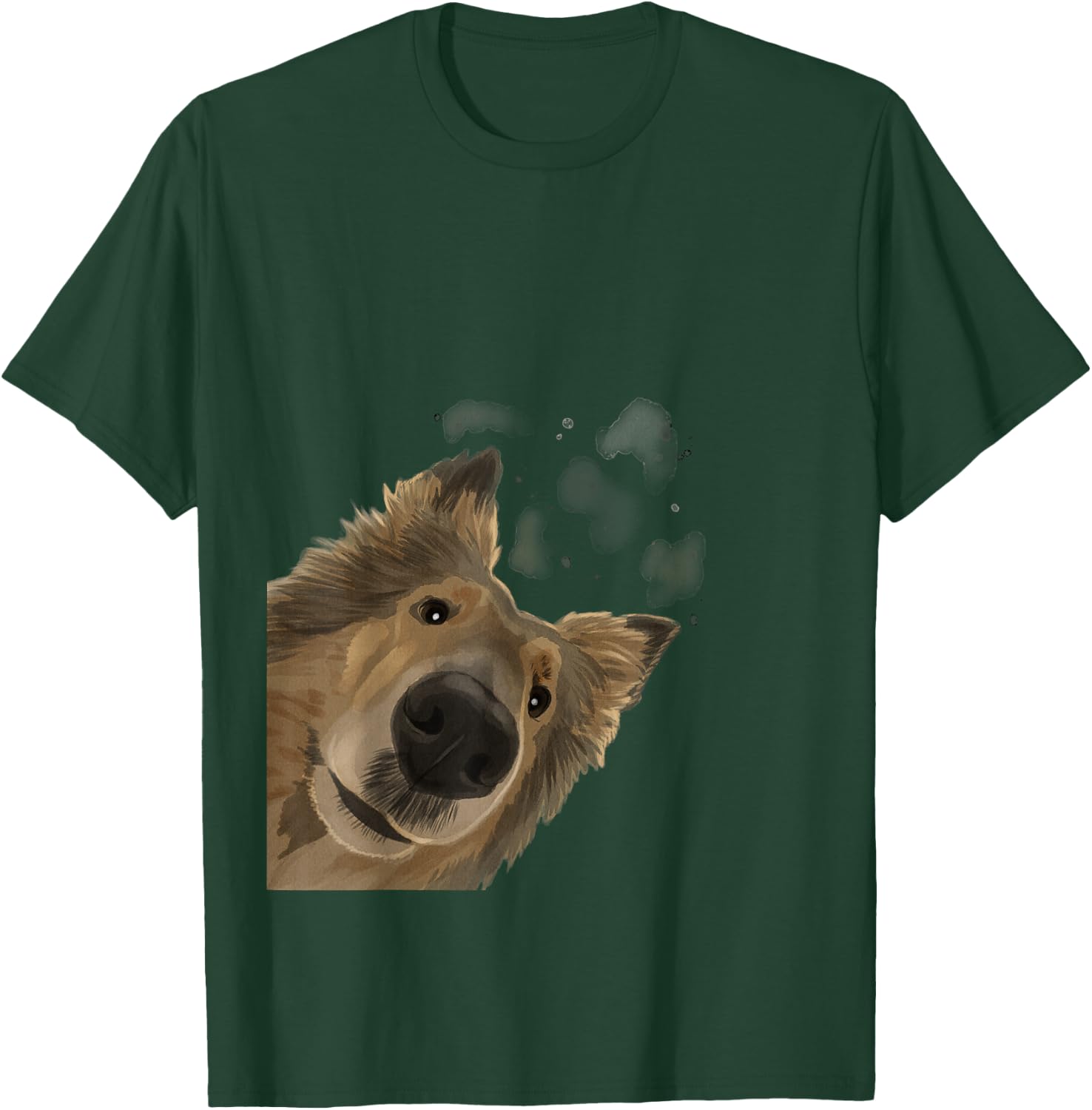Rough Collie Gifts Funny Curious Dog , Men's Adults, Black, Short Sleeve, Classic Fit, Cotton Polyester, Novelty T-Shirt - T-Shirt | Forest