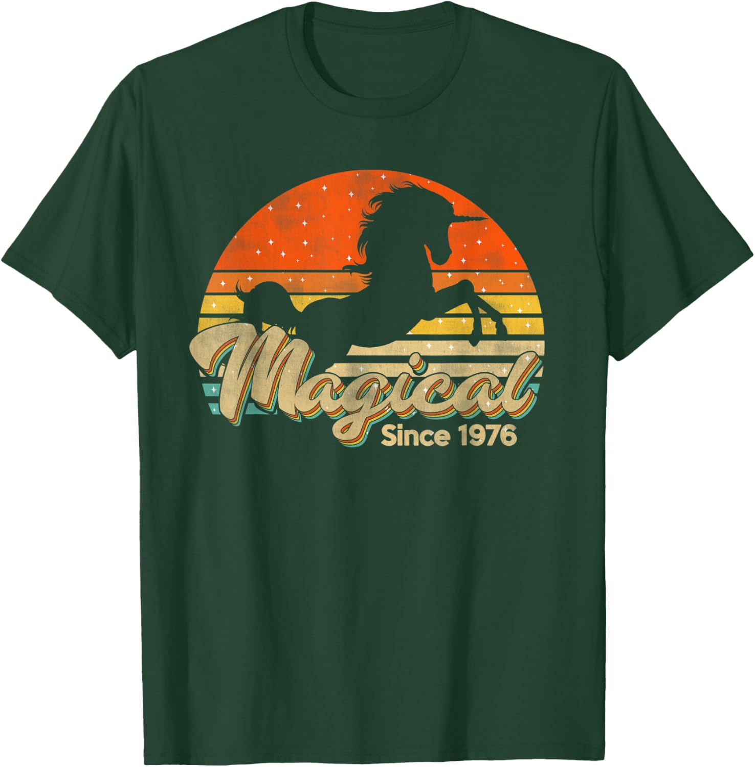 Vintage 44 Birthday Gift Magical Since 1976 Bday Party T-Shirt - T-Shirt | Forest