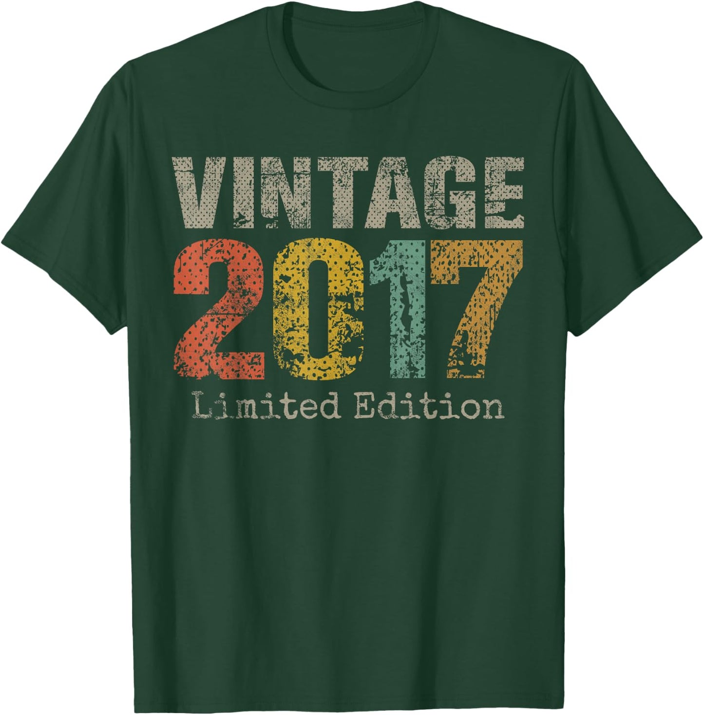 Vintage 2017 Limited Edition 8th Birthday Gifts 8 Year Old T-Shirt - T-Shirt | Forest