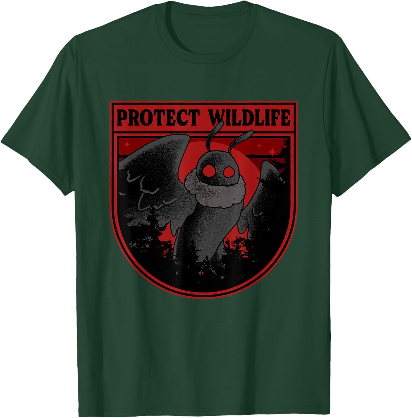 Cryptid Mothman Shirt Protect the Wildlife Cryptozoology T-Shirt - T-Shirt | Forest