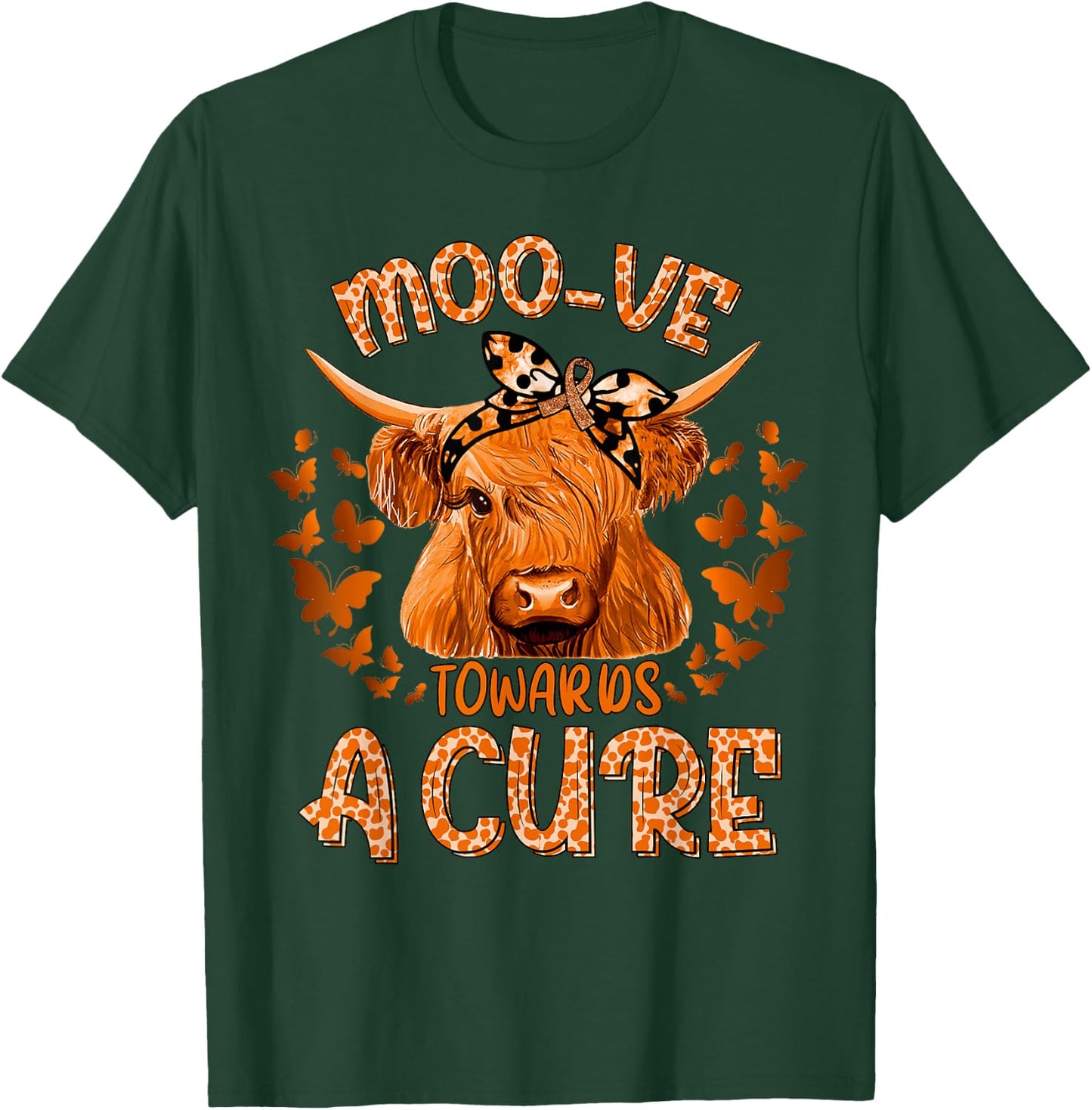 Funny Cow Moo Kidney Cancer Towards a Cure T-Shirt - T-Shirt | Forest