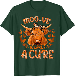 Funny Cow Moo Kidney Cancer Towards a Cure T-Shirt - T-Shirt | Forest