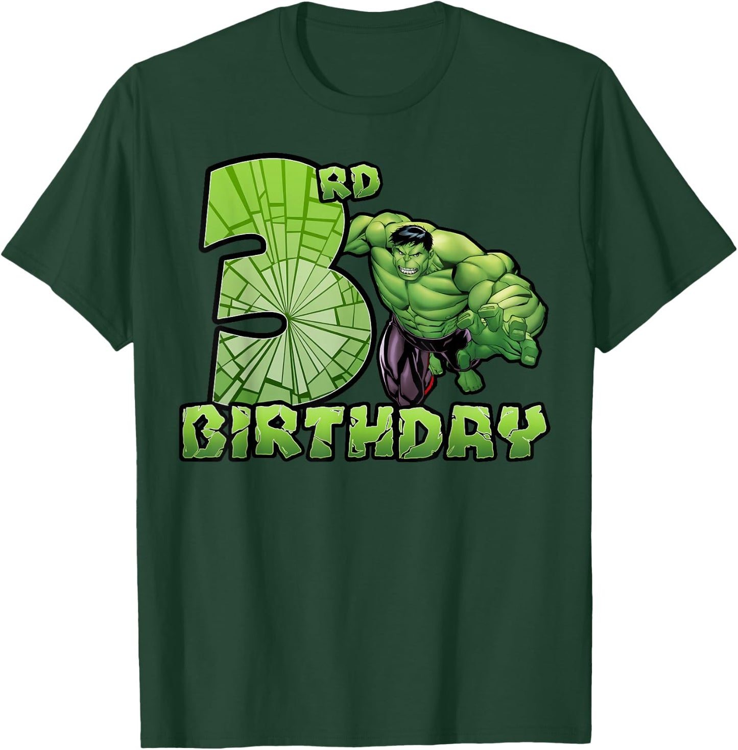 Marvel Avengers Hulk Smash 3rd Birthday T-Shirt - T-Shirt | Forest