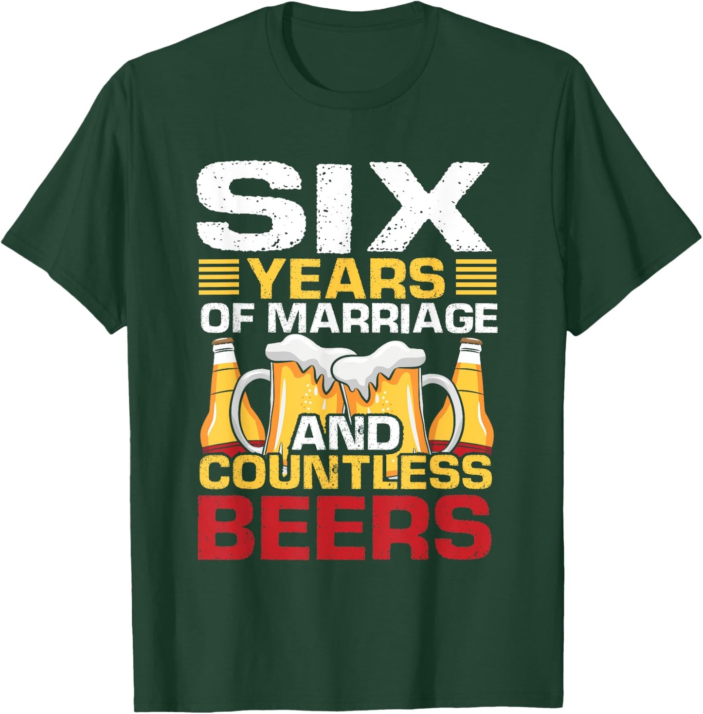 6th Wedding Anniversary Gifts Her Husband Couples T-Shirt - T-Shirt | Forest