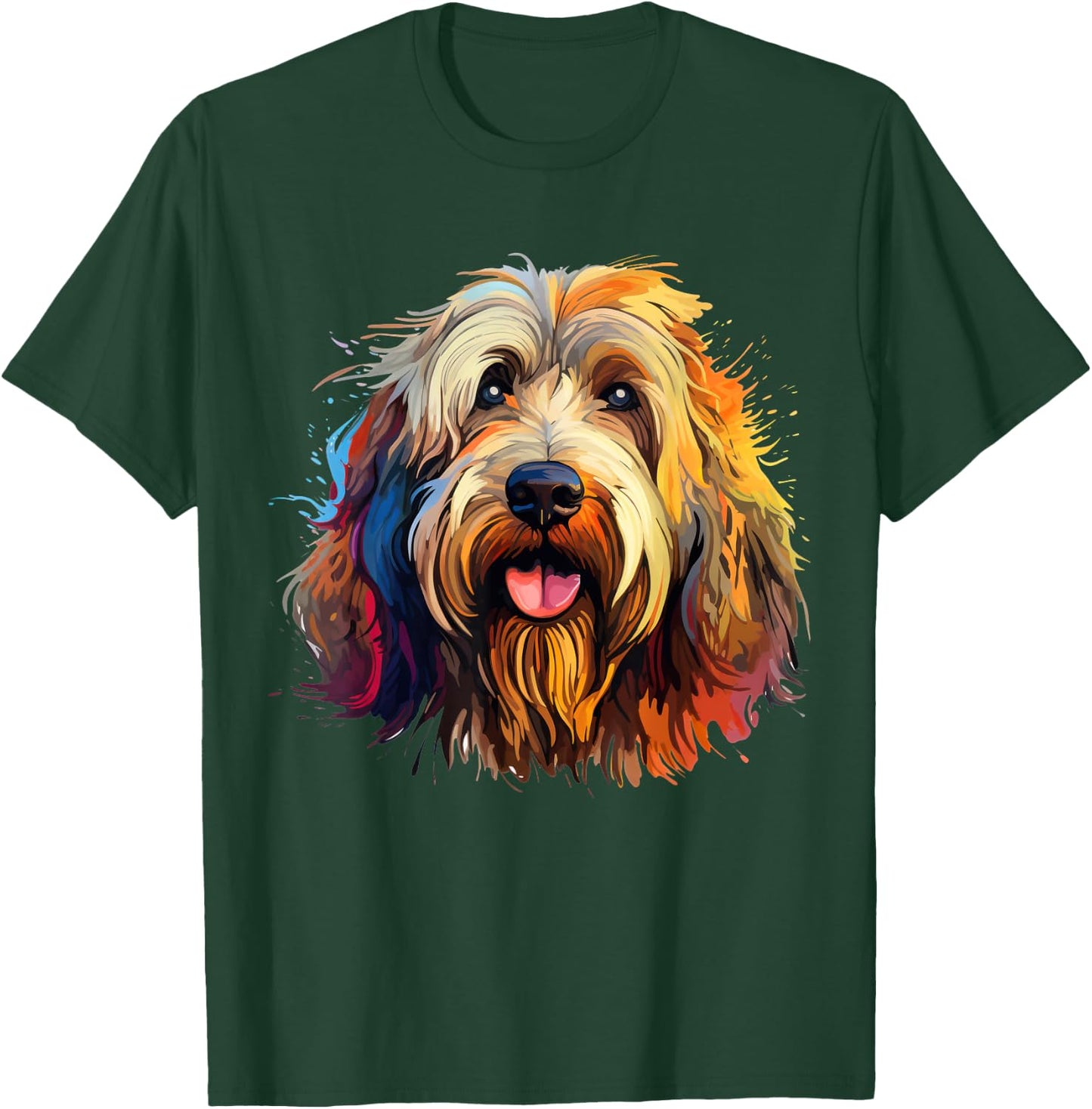 Briard Portrait, Portrait Colour Artwork T-Shirt - T-Shirt | Forest