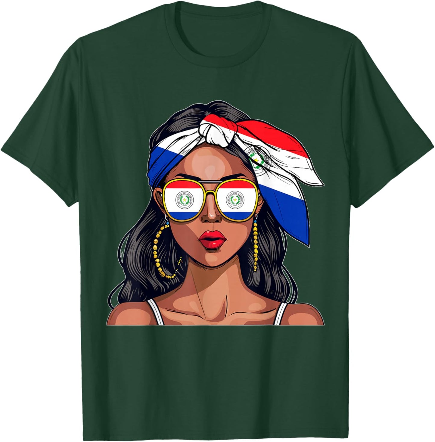 Paraguayan Souvenirs Products Woman Flag Uniform Paraguay T-Shirt - T-Shirt | Forest