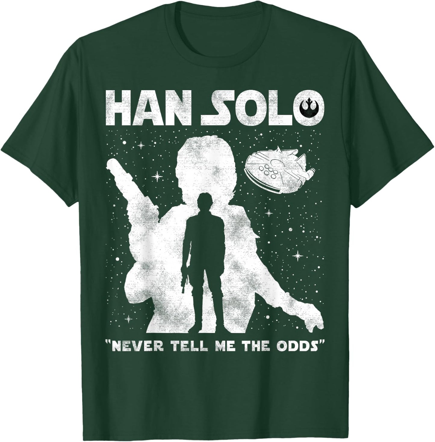 Star Wars Han Solo Never Tell Me The Odds Silhouette T-Shirt - T-Shirt | Forest