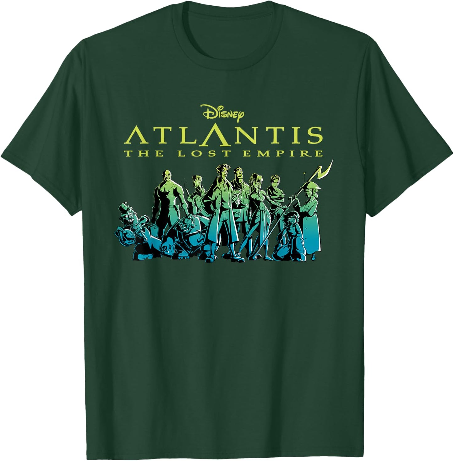 Disney Atlantis The Lost Empire Characters Gradient T-Shirt - T-Shirt | Forest