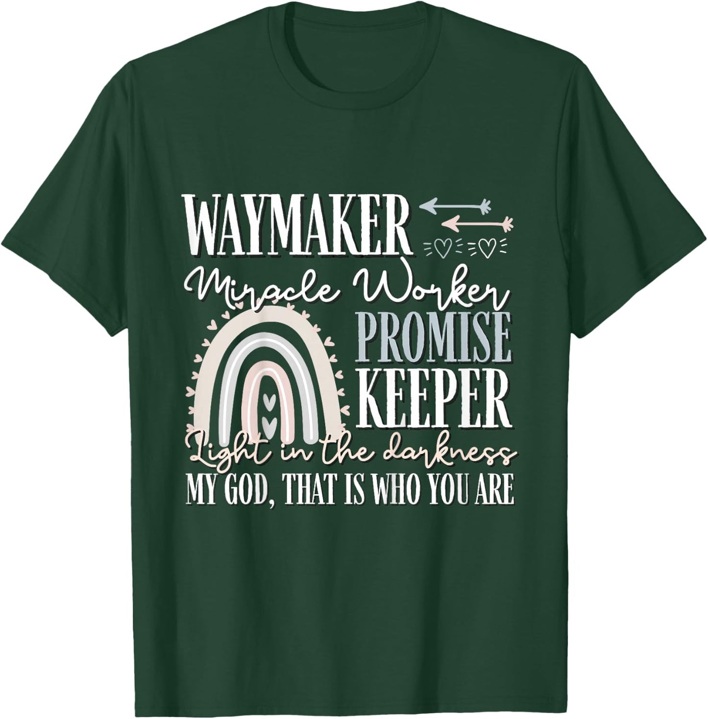 Kids Waymaker Miracle Worker Rainbow, Christian T-Shirt - T-Shirt | Forest