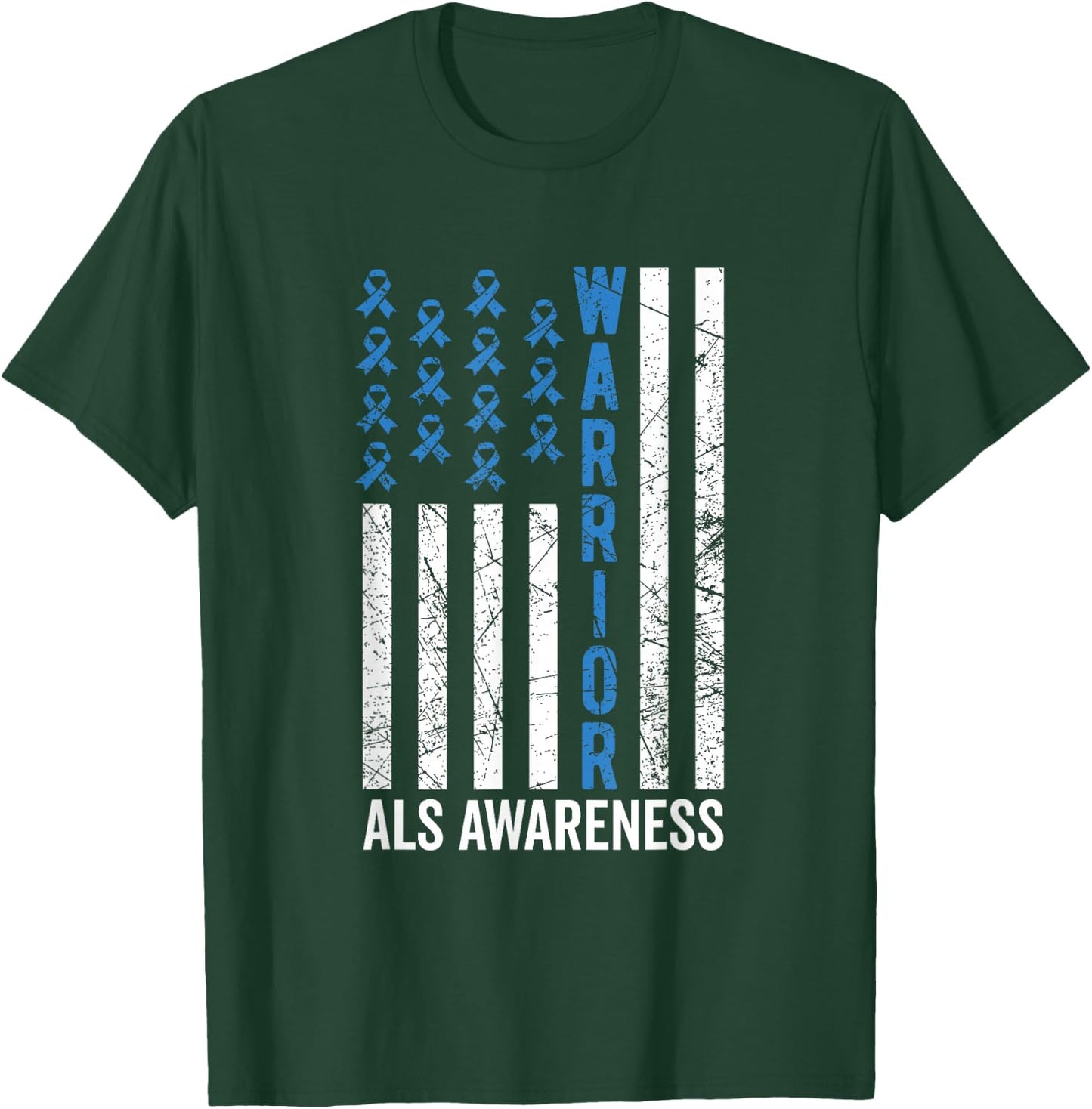 Blue Warrior & Men ALS Awareness T-Shirt - T-Shirt | Forest