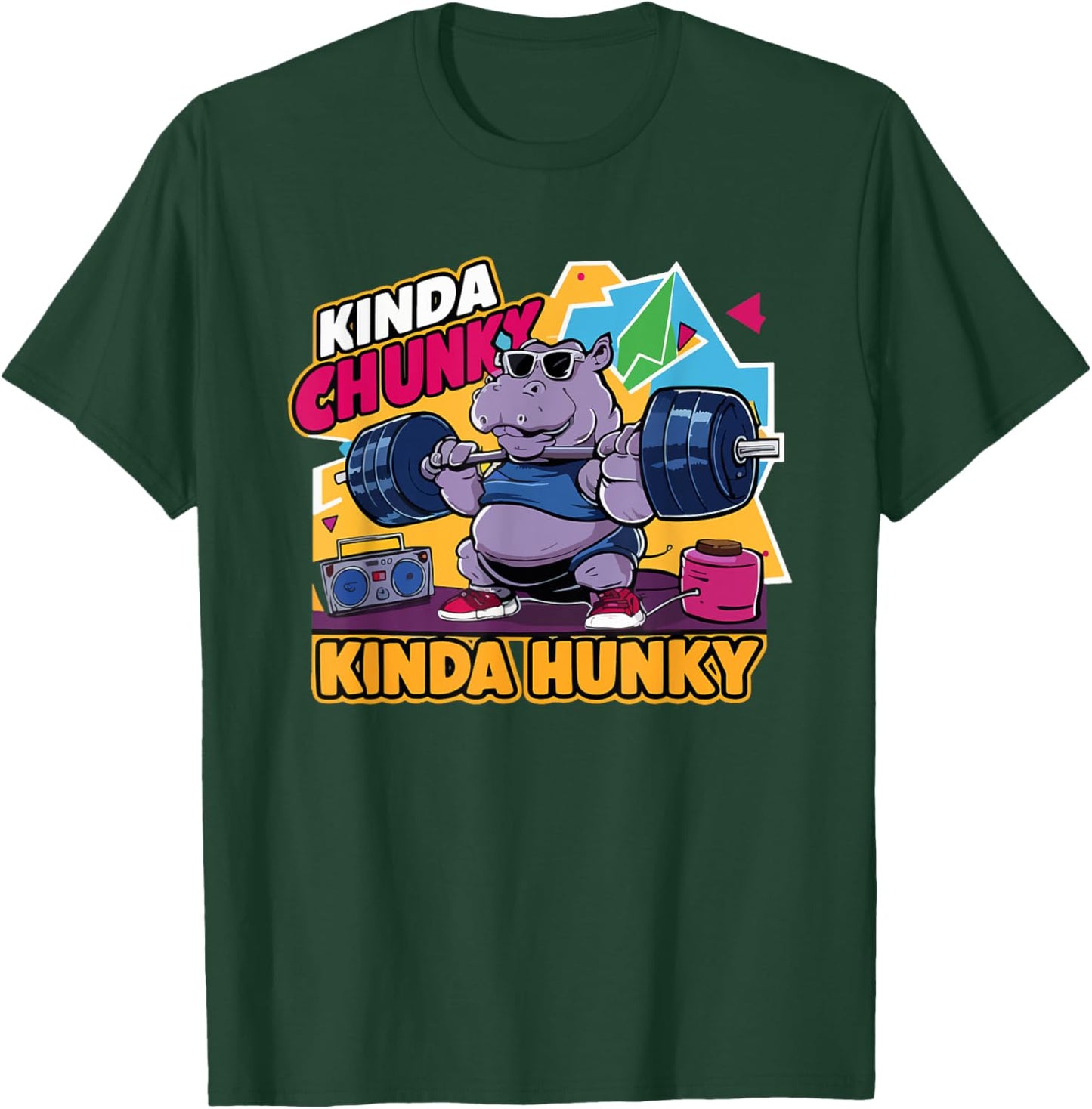 Kinda Chunky Kinda Hunky Funny Bodybuilding Gym Weightlifter T-Shirt - T-Shirt | Forest