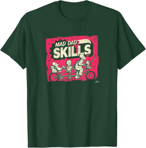 The Simpsons Mad Dad Skills Family Tandem Bike Ride T-Shirt - T-Shirt | Forest