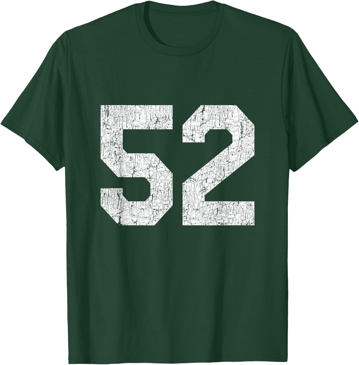 #52 Jersey Uniform Varsity Sports Number, 52nd Birthday T-Shirt - T-Shirt | Forest