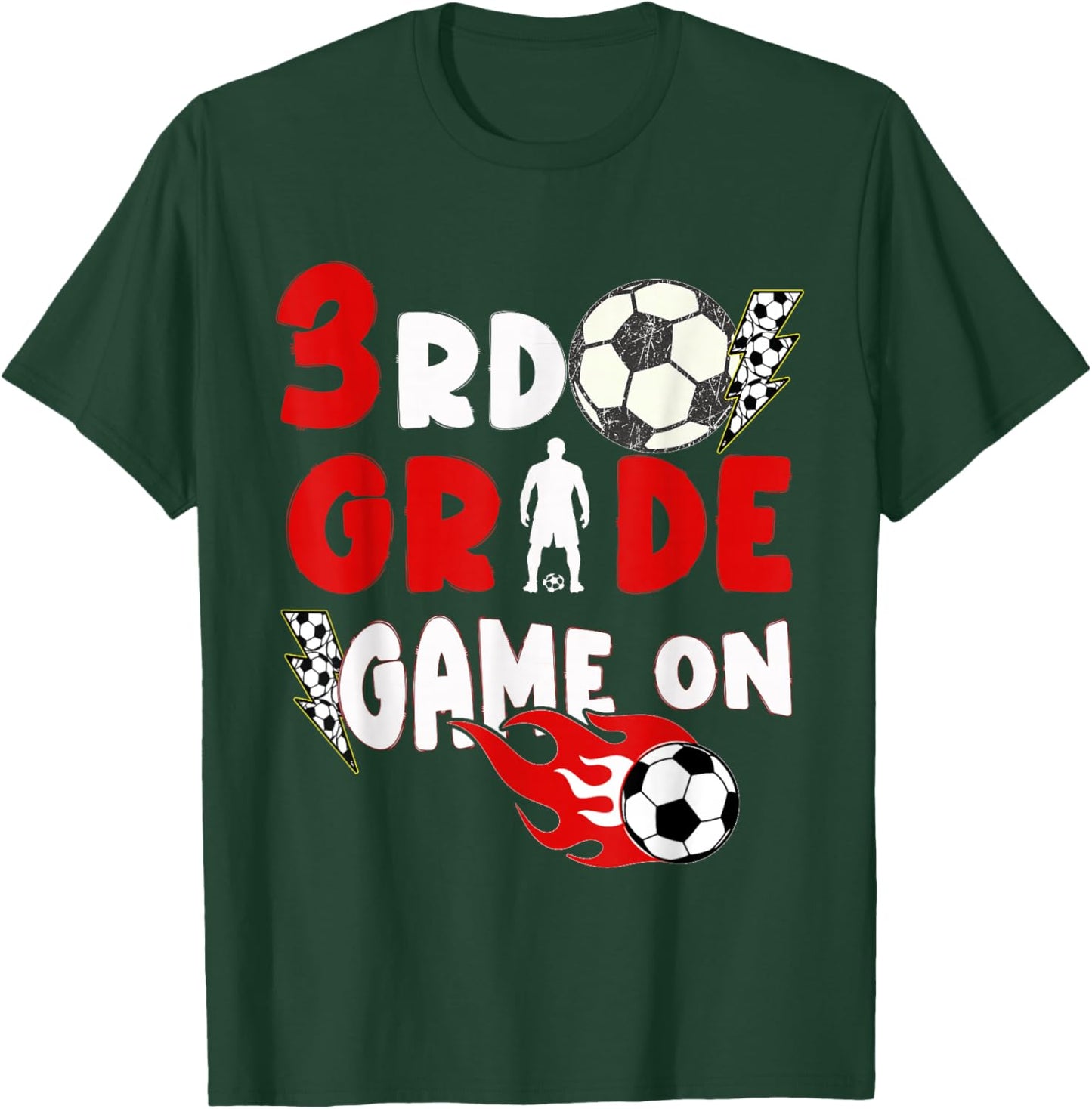 3rd Grade Game On Funny Soccer First Day of School Boys T-Shirt - T-Shirt | Forest