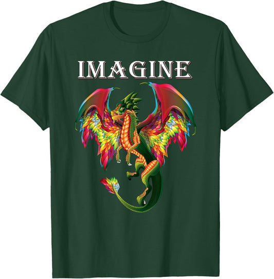 Imagine Being A Dragon Breathing Fire Magical Wings Boys Men T-Shirt - T-Shirt | Forest