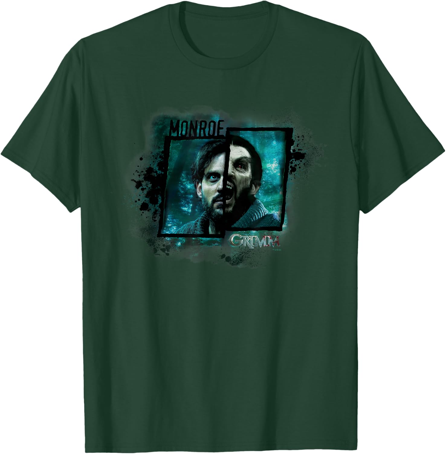NBC Grimm Monroe Wesen - Black, -Adults, Small, , Short Sleeve, Modern, Casual, Movie, Halloween, Christmas T-Shirt - T-Shirt | Forest