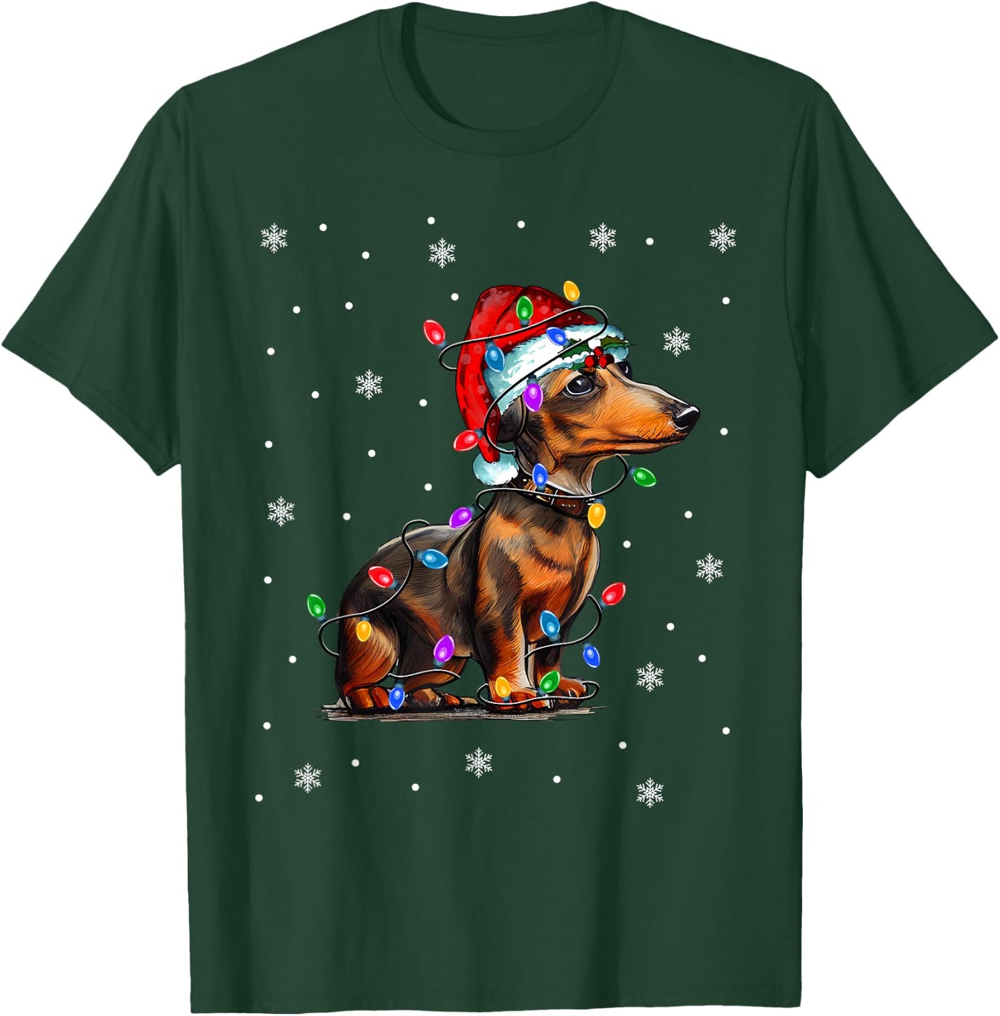 Dachshund Christmas T-Shirt - T-Shirt | Forest