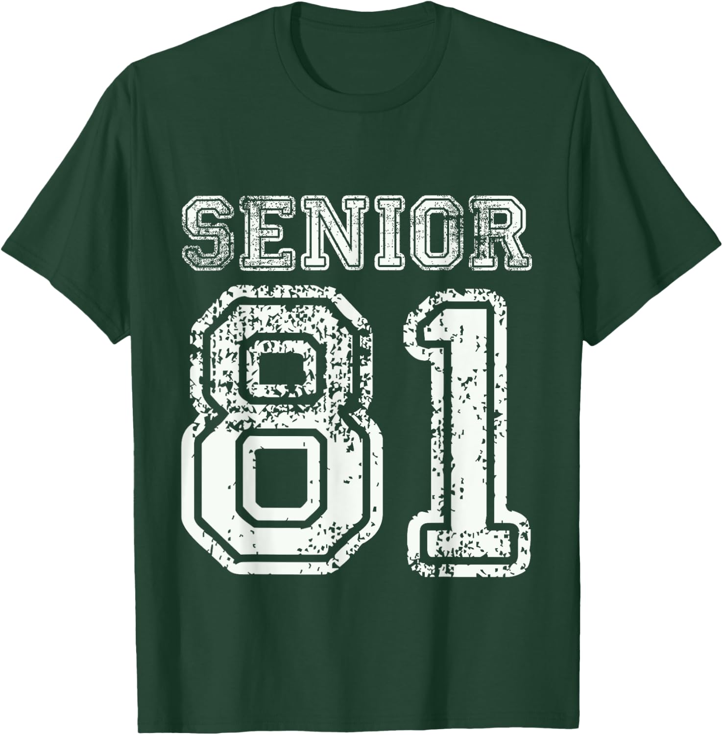 Senior 81 Class of 1981 Retro College High School Graduation T-Shirt - T-Shirt | Forest
