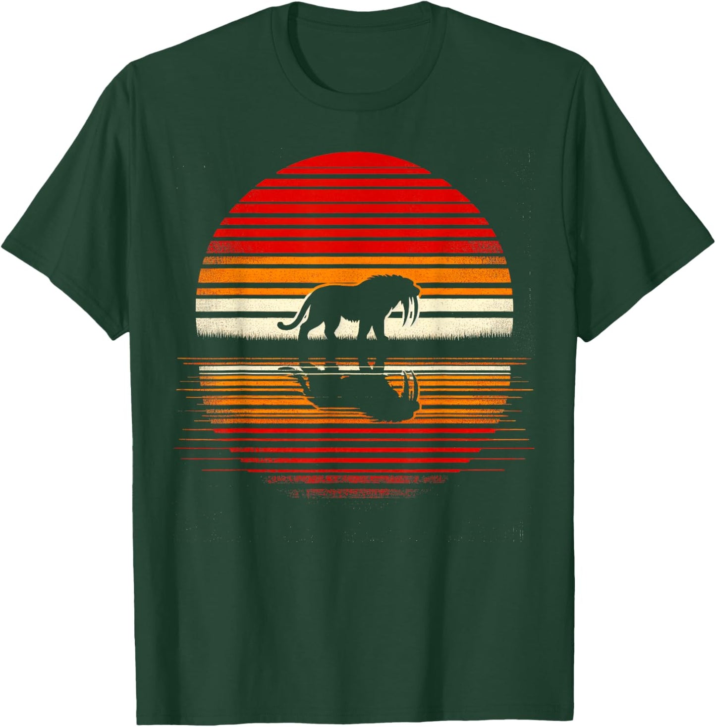 Saber-toothed Tiger Sunset Retro Style Safari Vintage 70s T-Shirt - T-Shirt | Forest