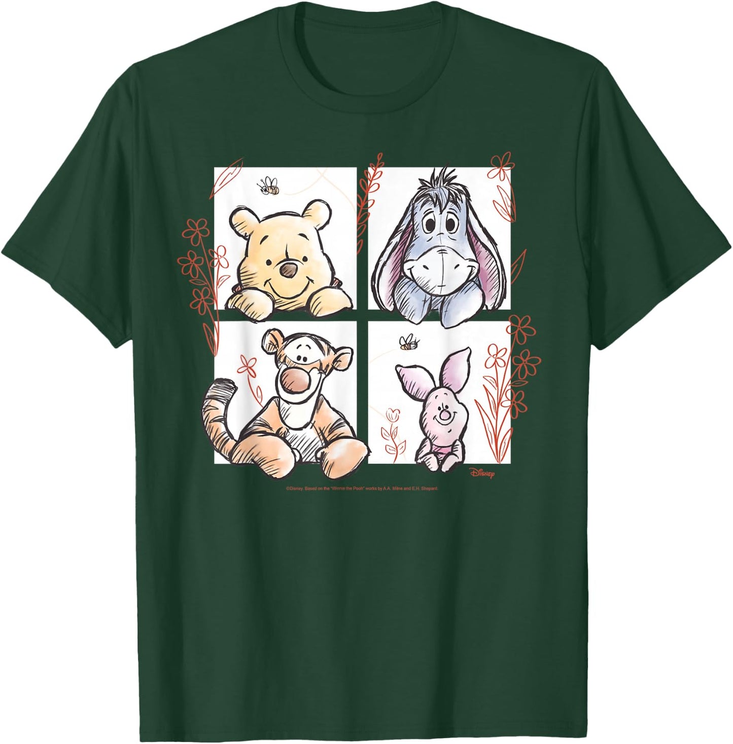 Winnie the Pooh - Pooh Eeyore Tigger And Piglet T-Shirt - T-Shirt | Forest